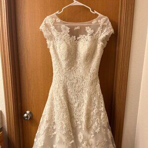 Oleg Cassini Tea Length Wedding Dress Size 4